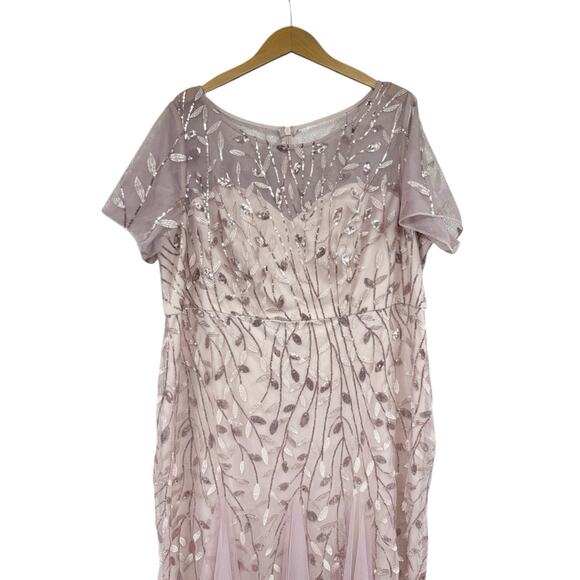 Ever Pretty Modest Light Pink Sequin Dress Gown Fairy Wedding Womens 7XL New - Picture 3 of 7